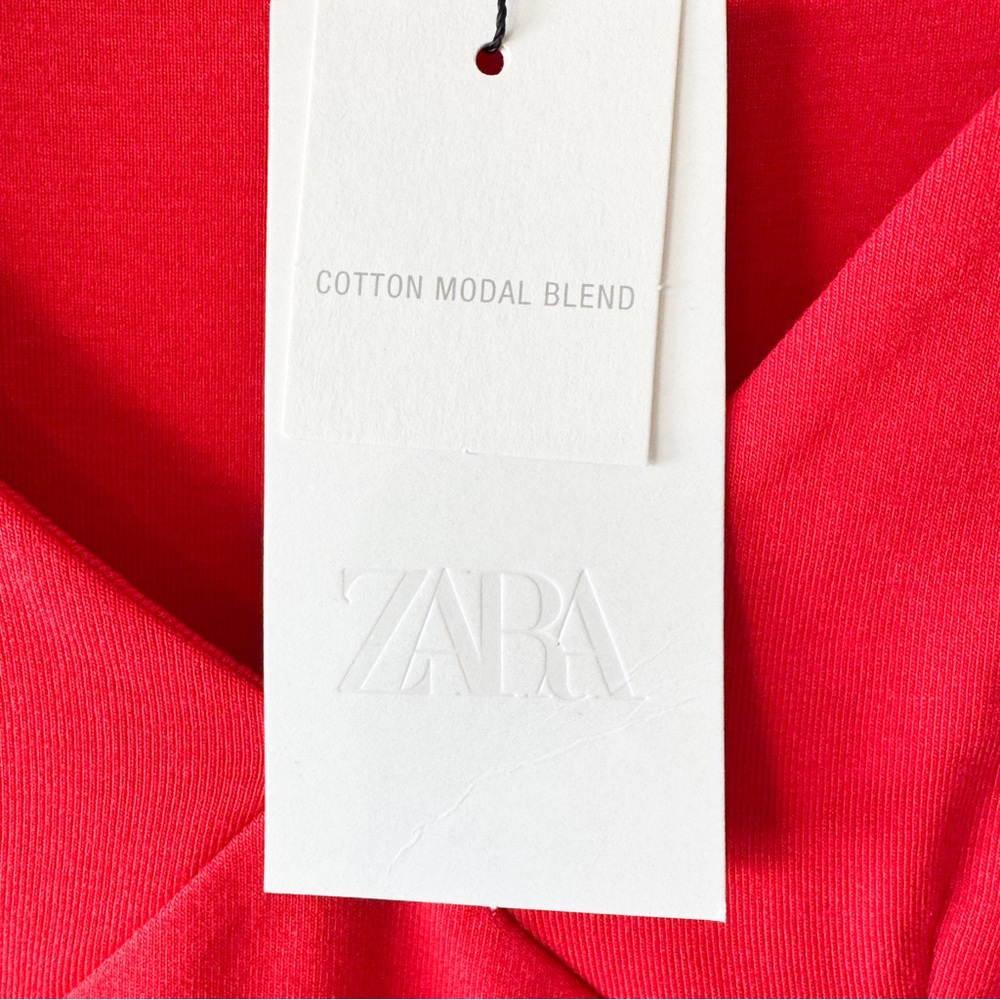 Zara Red Women's V-Neck Top Size S - Picture 6 of 9